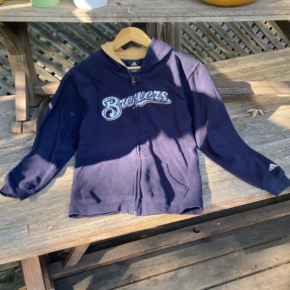 Adidas MLB Milwaukee Brewers Full Zip Hooded Sweatshirt
